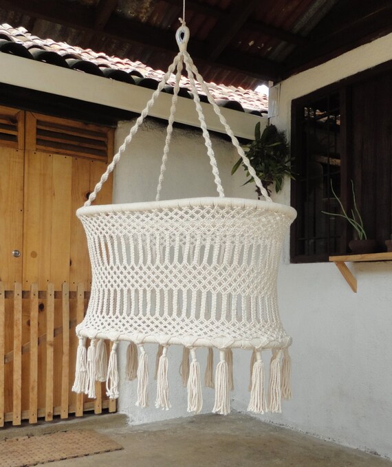 HANGING MACRAME CRADLE® Ecru Cream 100 cotton thread. Custom