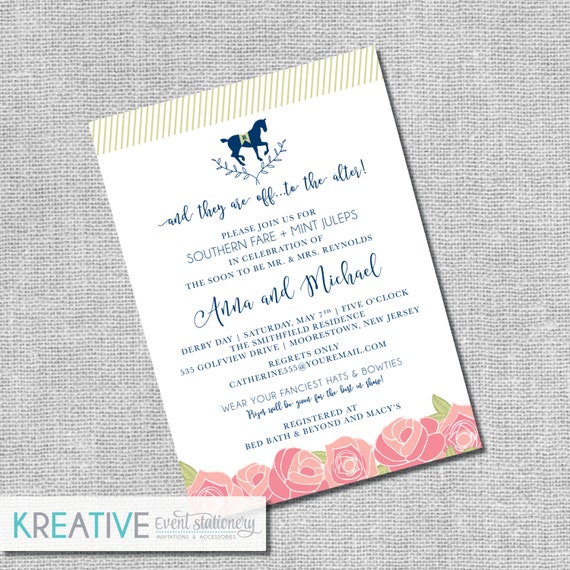 Bridal Kentucky Derby Bridal Invitations 5