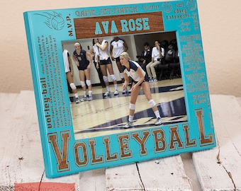 Personalized Volleyball Picture Frame-Volleyball Gift-Sports Gift-Wood Engraved-Get your name/number engraved!