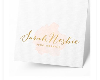 Instant Download Logo - Watercolor Logo - Photography Logo - Gold Logo - DIY Logo