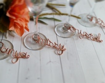 Wire Wine Charms - Rustic Wine Charms - Personalized Wine Charms - Name Wine Charm - Custom Wine Charm - Champagne Charm - Wine Accessory