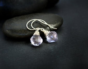 Blue Quartz Earrings, Mystic Blue Cushion Cut Quartz Earrings, Silver Earrings, Diamond Shaped Blue Quartz Earrings, Blue Earrings, Blue Gem