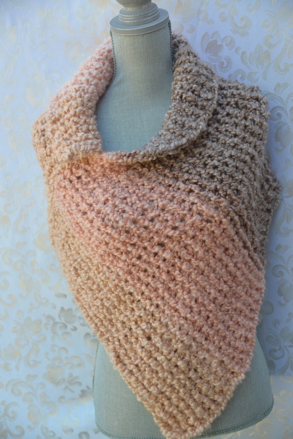 Asymmetric Knitted Poncho in Pastel Colors by JolantaFashions