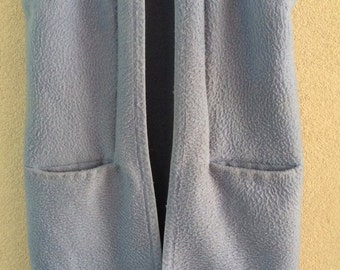 Handmade blue blanketcoat cardigan long waistcoat blanket, size S M