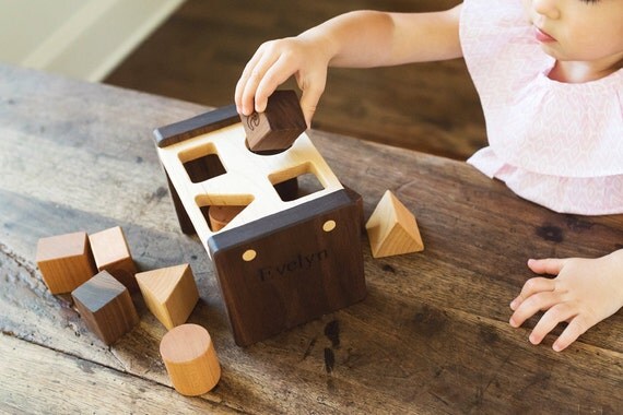 shape sorter a personalized wooden shape by SmilingTreeToys