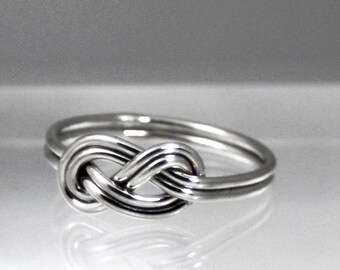 Double infinity Ring, Sterling Silver Ring, Stop Knot Ring, Nautical, Friendship, Eco Friendly, women, promise ring, bridesmaid gift, friend