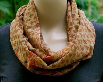 Silk Infinity Scarf, Summer Scarf, Neck scarf