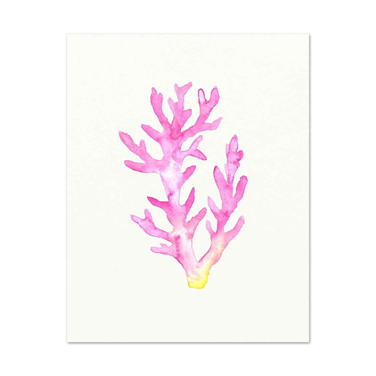 Pink Watercolor Coral Artwork. Watercolor Coral Art Print.