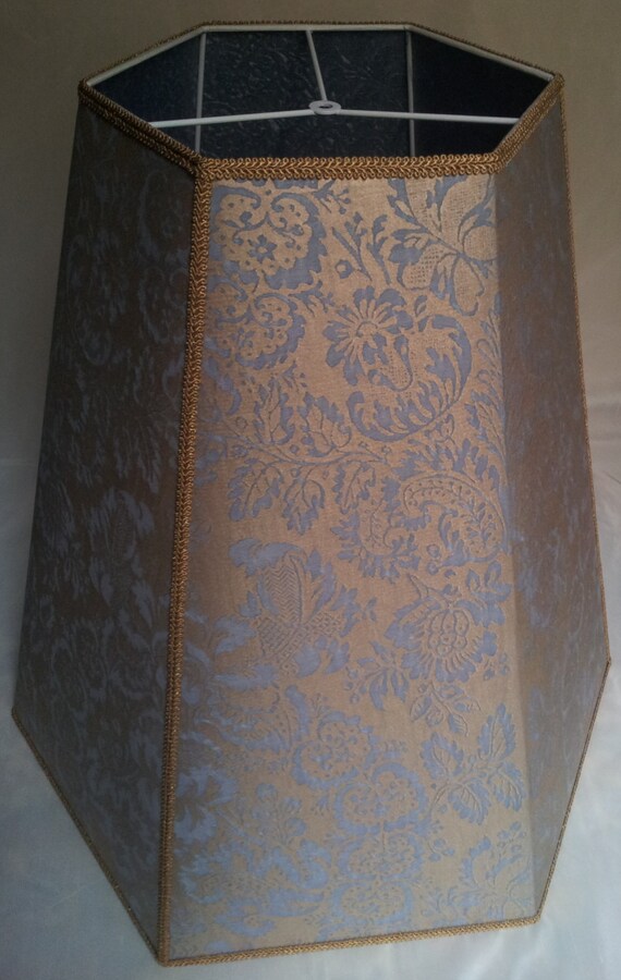 Floor Lamp Shade in Fortuny Fabric Slate Blue by OggettiVeneziani