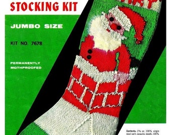 Vintage Christmas Knit Stocking Pattern - PDF Pattern - Instant Downlad
