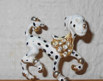 1950s Capri Dalmatian Brooch vintage signed CAPRI copyright symbol mid century vintage pin Free USA Shipping