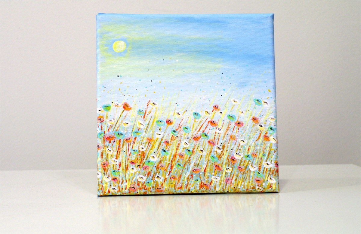 Light blue wall art Nature wall art Blue painting by artbyasta