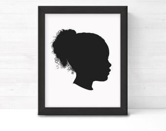 CUSTOM Silhouette, PRINTABLE Childrens Silhouette, Childrens Portrait, Child Silhouette Art, Wall Art, Family Portrait, Classic Silhouettes