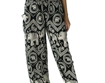 Black Elephant pants /Hippies pants /Boho pants Yoga Pants one size fits Black