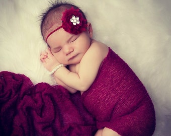 FREE SHIPPING! Maroon Headbands, Maroon Baby Headbands, Burgundy Headbands, Burgundy Baby Headbands, Maroon Newborn Headbands