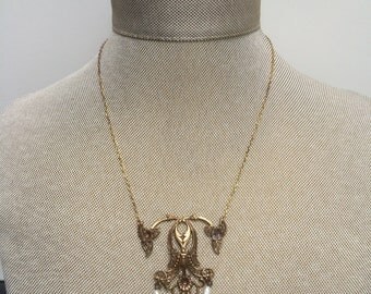 Beautiful Handmade Enamel Necklace of Vintage Components