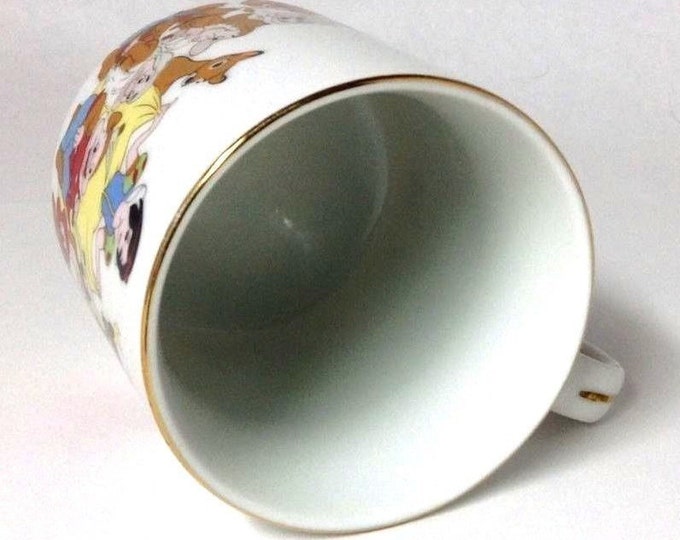 Vintage Disney Coffee Mug Snow White 7 Dwarfs 3 1/2 Inch, Walt Disney World Porcelain Mug