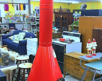 Mid Century Eames Era RED ENAMEL indoor metal FIREPLACE fire place