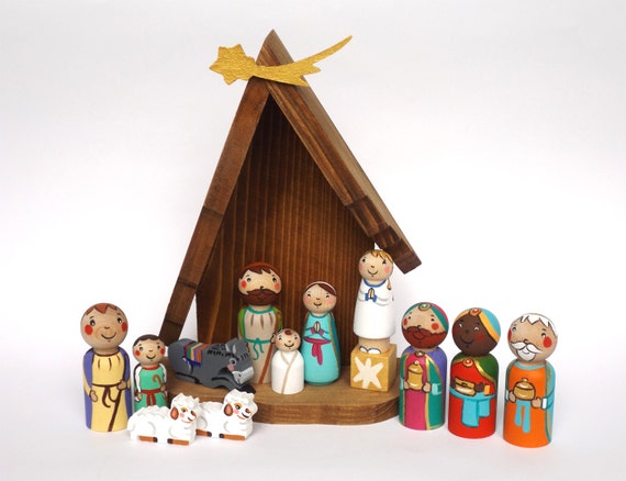 Childrens nativity set for Kids nativity set by UnderAngelWings