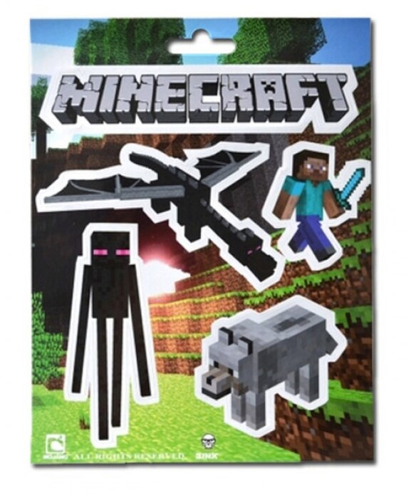 Ender Dragon Enderman Minecraft Sticker Sheet by ModernVintageLLC