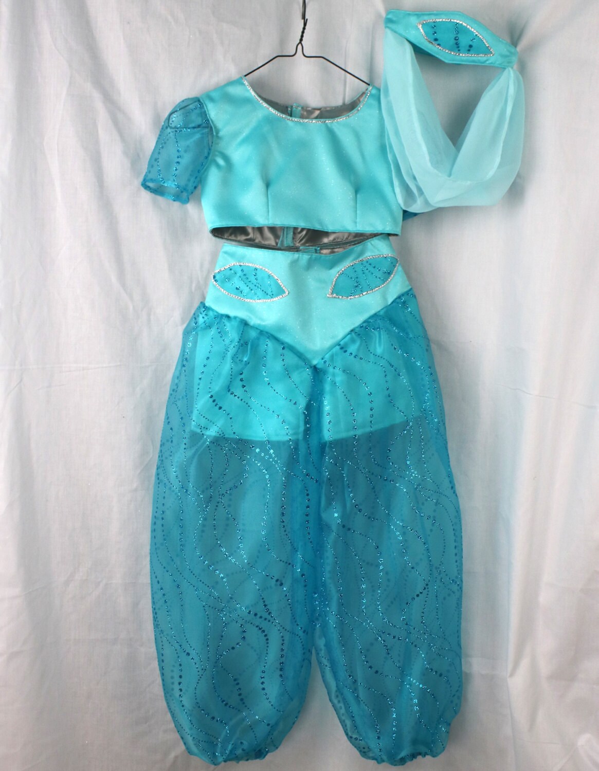 Size 7/8 3 Piece Blue Genie Costume