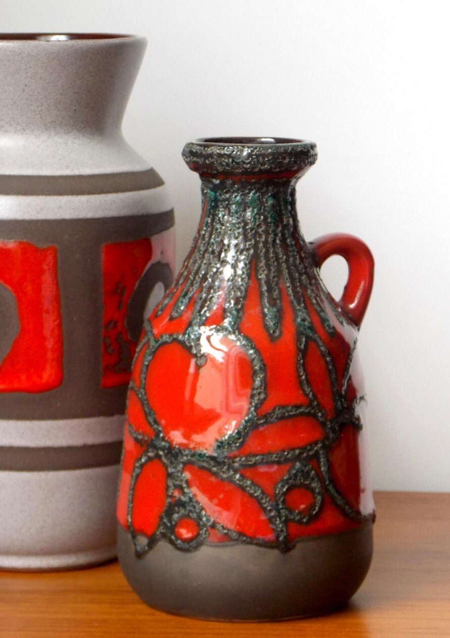 German Vase Strehla VEB German Pottery Mid Century Modern