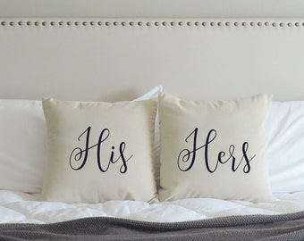 His Her Wedding Gift - His and Hers Pillow Cover - Wedding Pillow - Wedding Pillow Cases - Couple Pillow Covers - Pillow Covers - His & Hers
