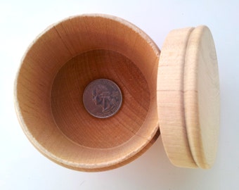 1 Large Round Wooden Box / Unfinished DIY / Treasure Box