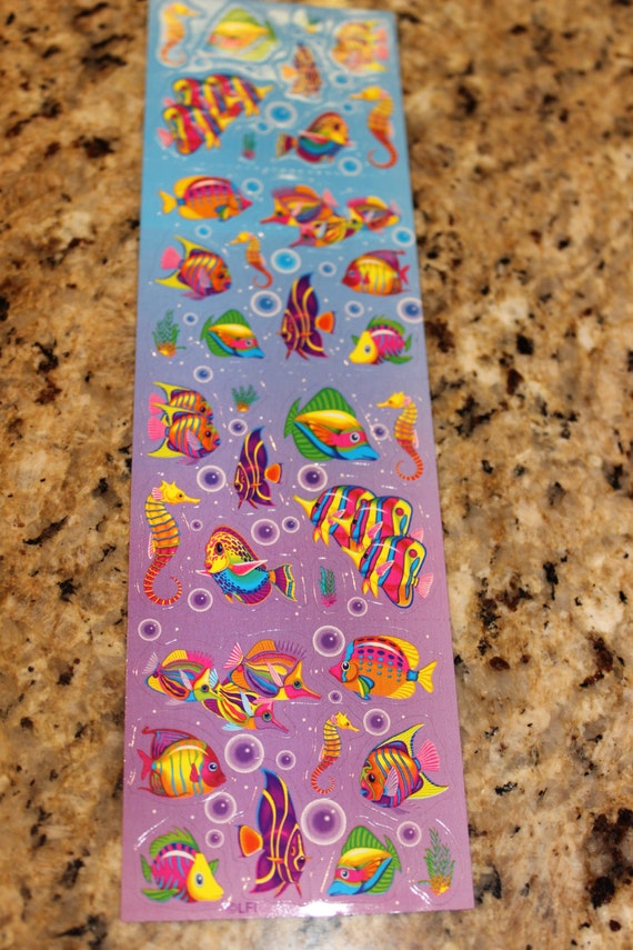 Vintage Lisa Frank Fish Sticker Strip S191-1