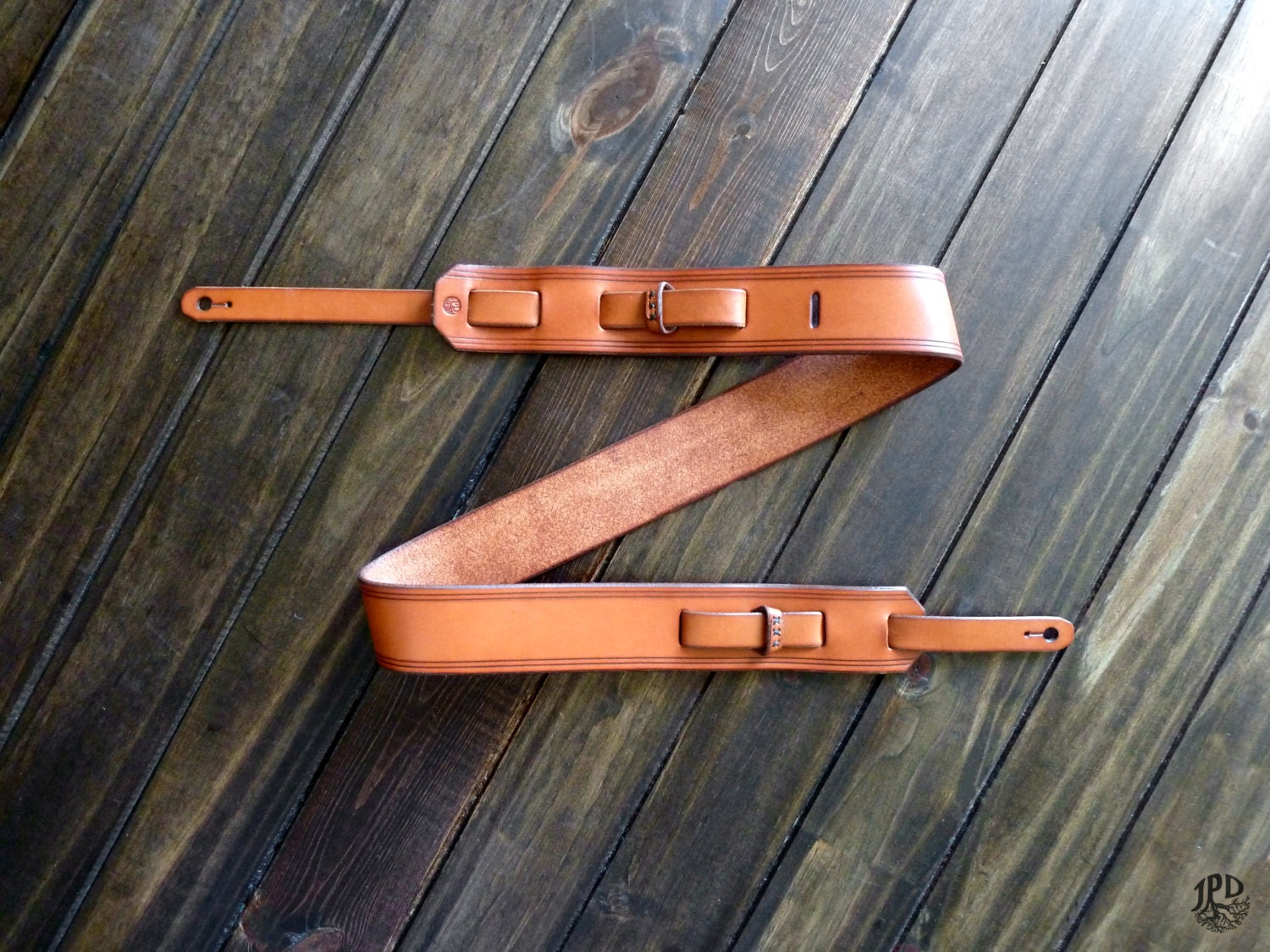 Custom Leather Guitar Strap Vintage Style Handmade Guitar