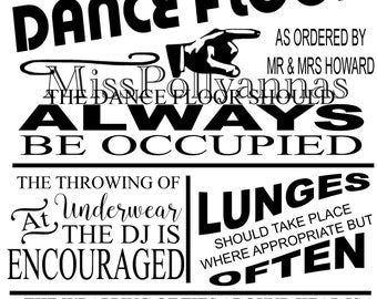dance floor rules | etsy dance floor rules | etsy