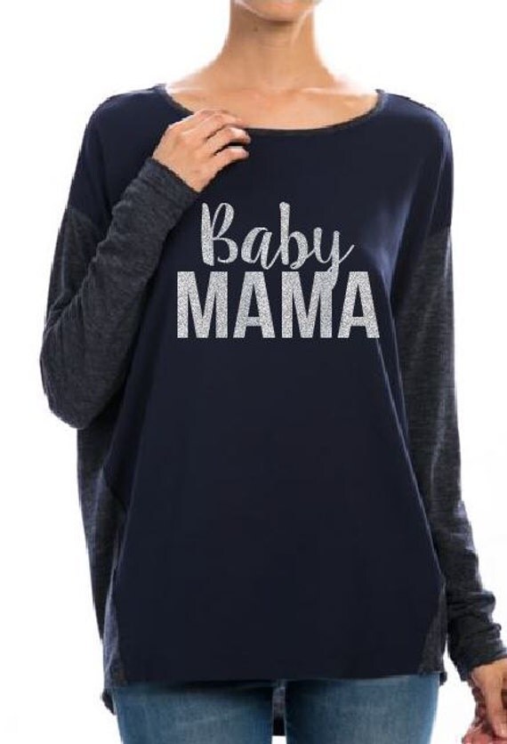 Baby Mama Silver Glitter Lettering More by GraphicsUnlimitedLLC