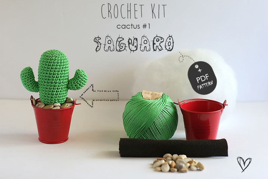 Crochet Kit Cactus 1 Saguaro Make your own cacti of many by TomToy