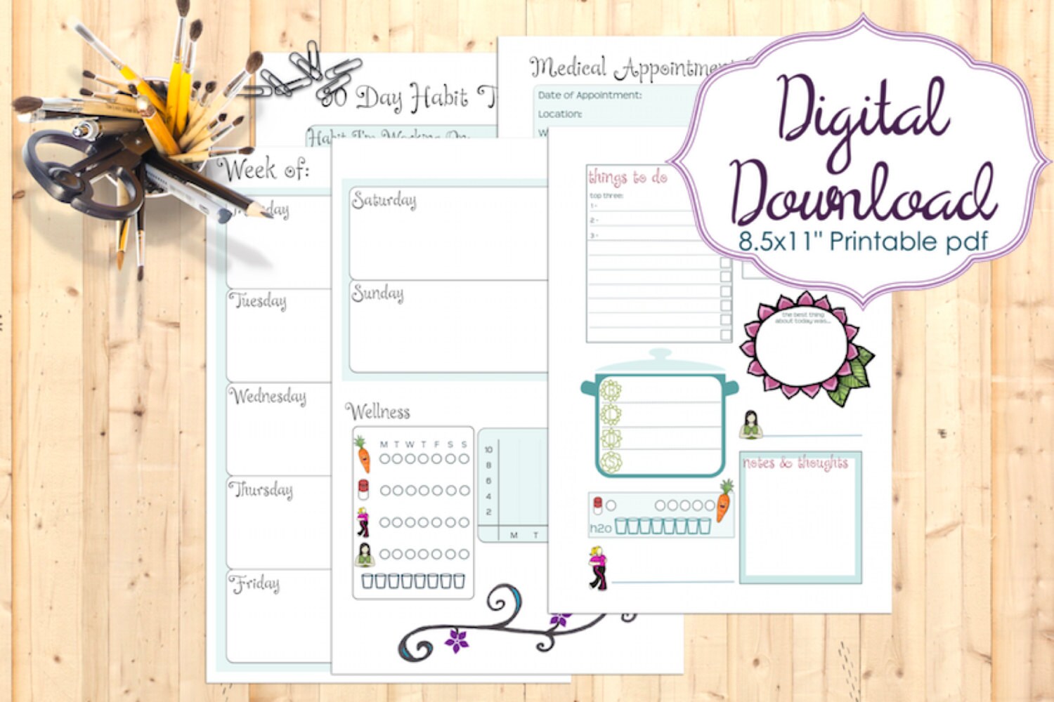 A5 Printable Self Care Planner