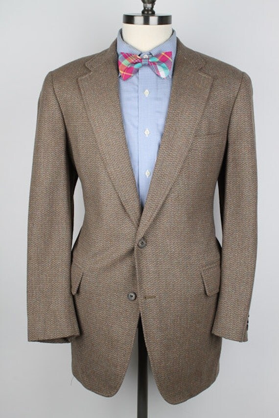 Light Brown Weave Mens Tweed Jacket Southwick Vintage Wool