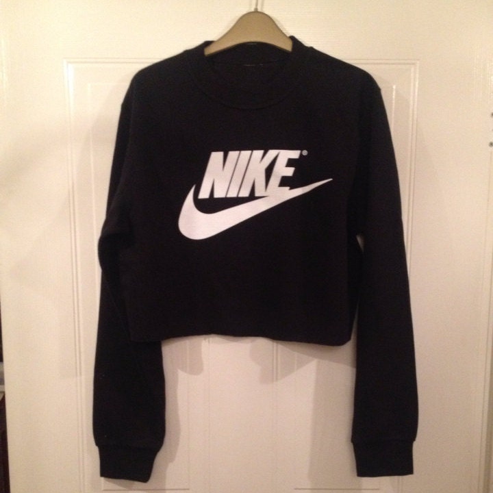sassy customised nike cropped jumper sweatshirt festival swag
