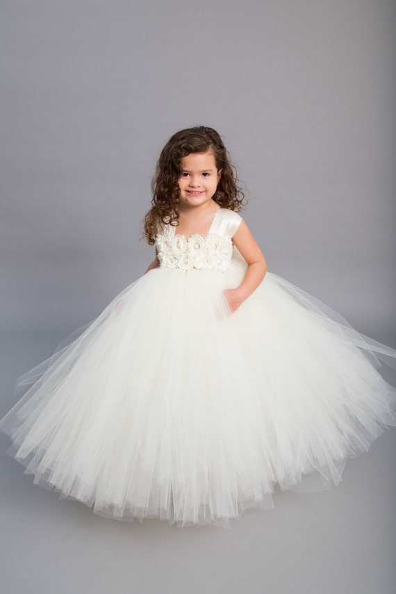 Ivory Tulle Flower Girl Dresses 1