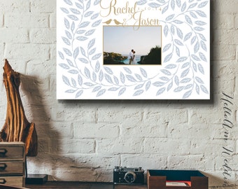 Wedding guest book alternative - Wedding guest book canvas - Guest book alternative -Wedding keepsake - Established date - Gift for bride