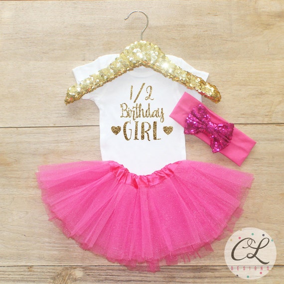 Half Birthday Tutu Outfit / Baby Girl by CourtneyLeighPrints