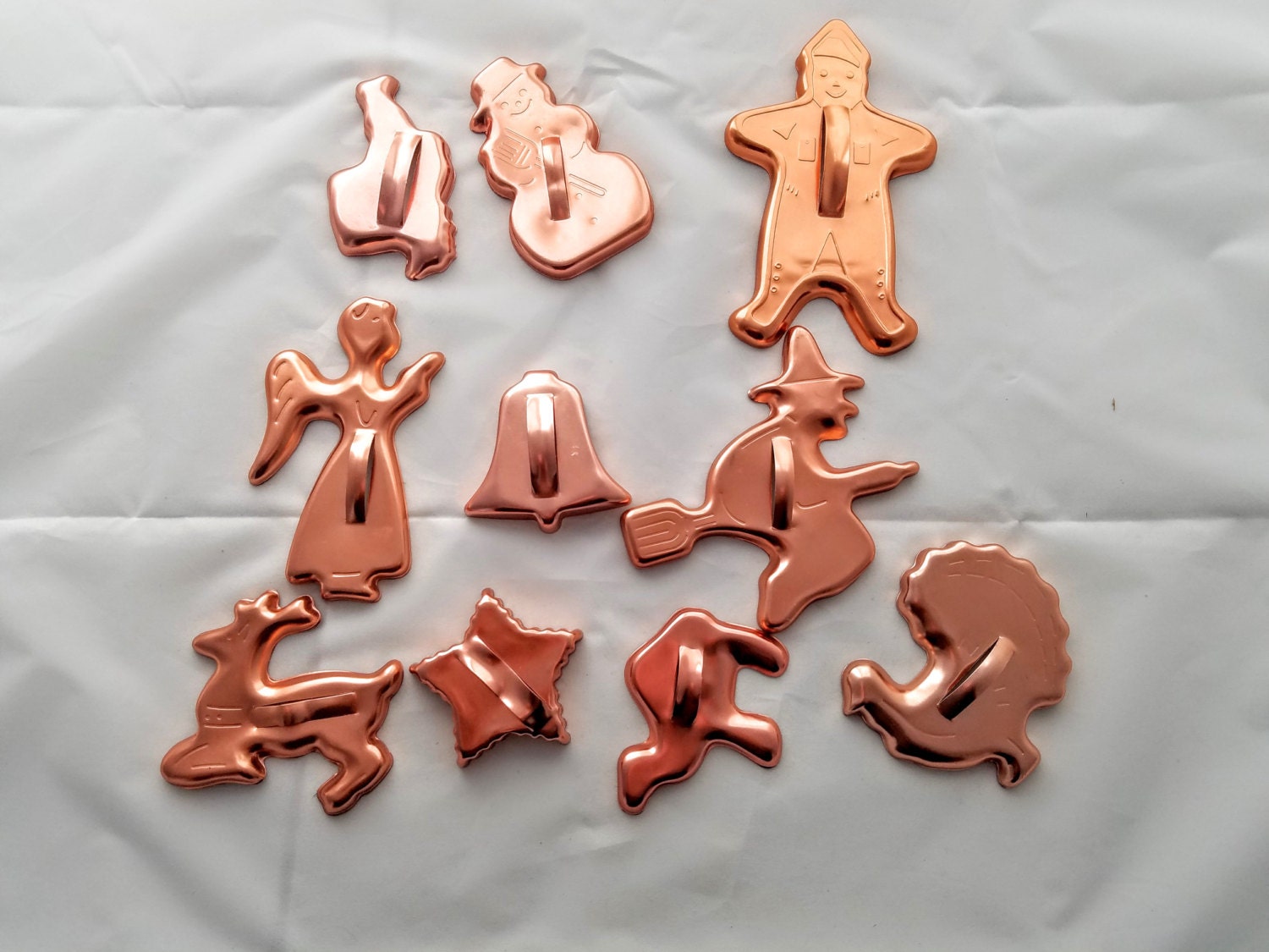 Vintage Copper Cookie Cutter Set of 10 from on Etsy Studio