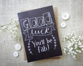 Good Luck chalkboard card...