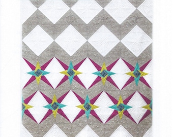 Chevron Star Quilt Pattern, Modern Quilt Pattern, Freshly Pieced Quilt Pattern, Paper Pieced Quilt Pattern, FP 113