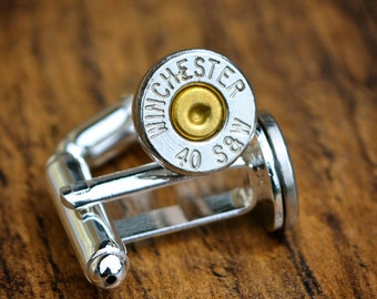 Bullet Cufflinks with Swarovski Crystal Steampunk Vintage Wedding Groom Gift Mens Retro Present Hunting Gift Bullet Jewellery Gun Rifle