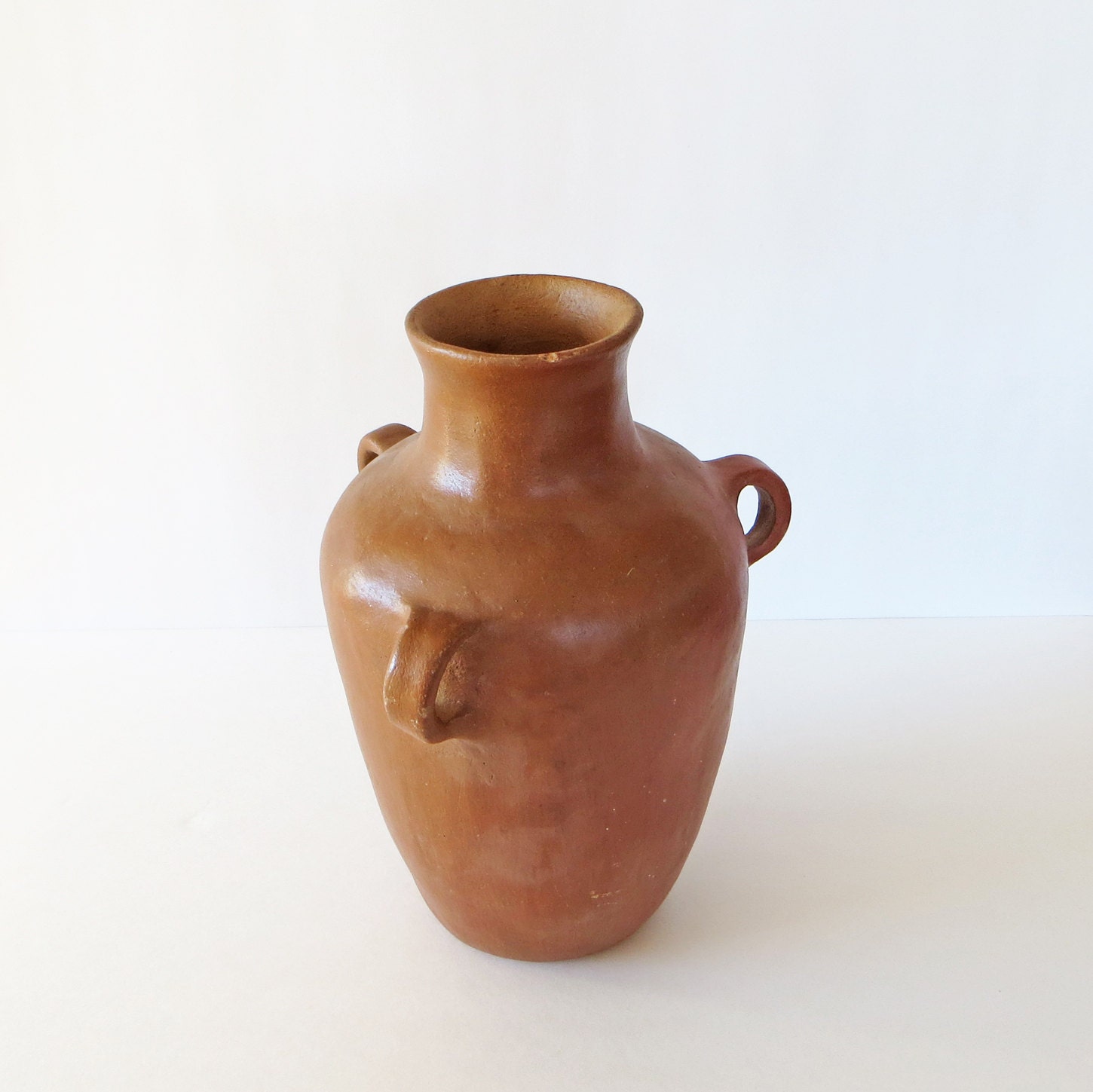 Vintage Mexican Pottery Clay Water Jug Southwestern Decor