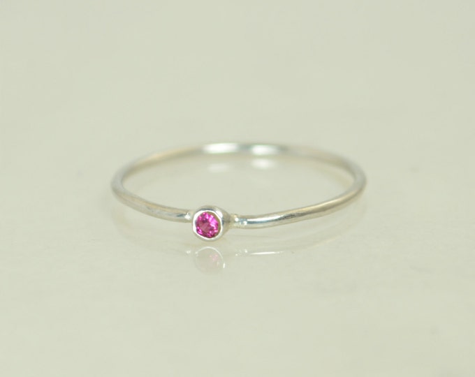 Tiny Ruby Ring, Ruby Stacking Ring, White Gold Ruby Ring, Ruby Mothers Ring, July Birthstone, Ruby Ring, Dainty Ruby, Dainty Solid Gold Ring