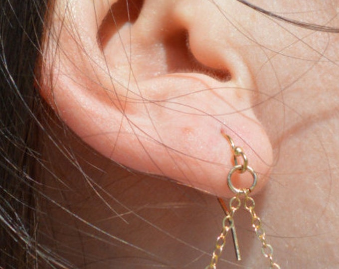 Apatite Earrings, Delicate Earrings, Gold Earrings, Sterling Earrings, Rose Earrings, Copper, Dangle Earrings, Gemstone, Blue Earring