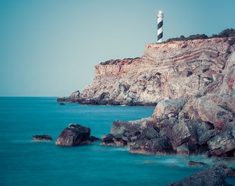 Lighthouse Photography - Dusk Photography - Ibiza - Spain - Wall Art - Seascape - Sea Wall Art - Fine Art Photography - "Moscarter"