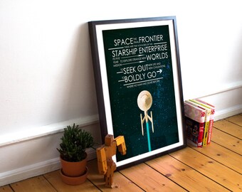 Star Trek - Captains Oath - Mission Oath - Quote Typography Art Poster Print - (Available in Many Sizes)