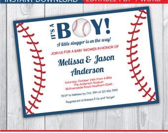 baseball baby shower invitations | etsy baseball baby shower invitations | etsy, Baby shower invitations
