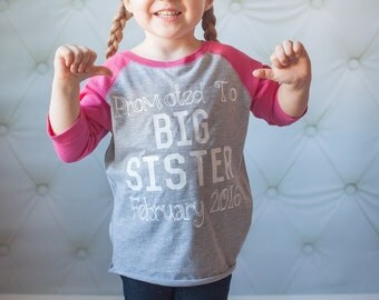 promoted to big sister shirt, pregnancy announcement shirt, soon to be big sister shirt, new baby announcement, big sister announcement